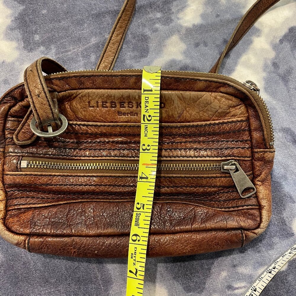 Liebeskind Berlin Genuine Leather Crossbody Purse - Brown Leather - Picture 2 of 8